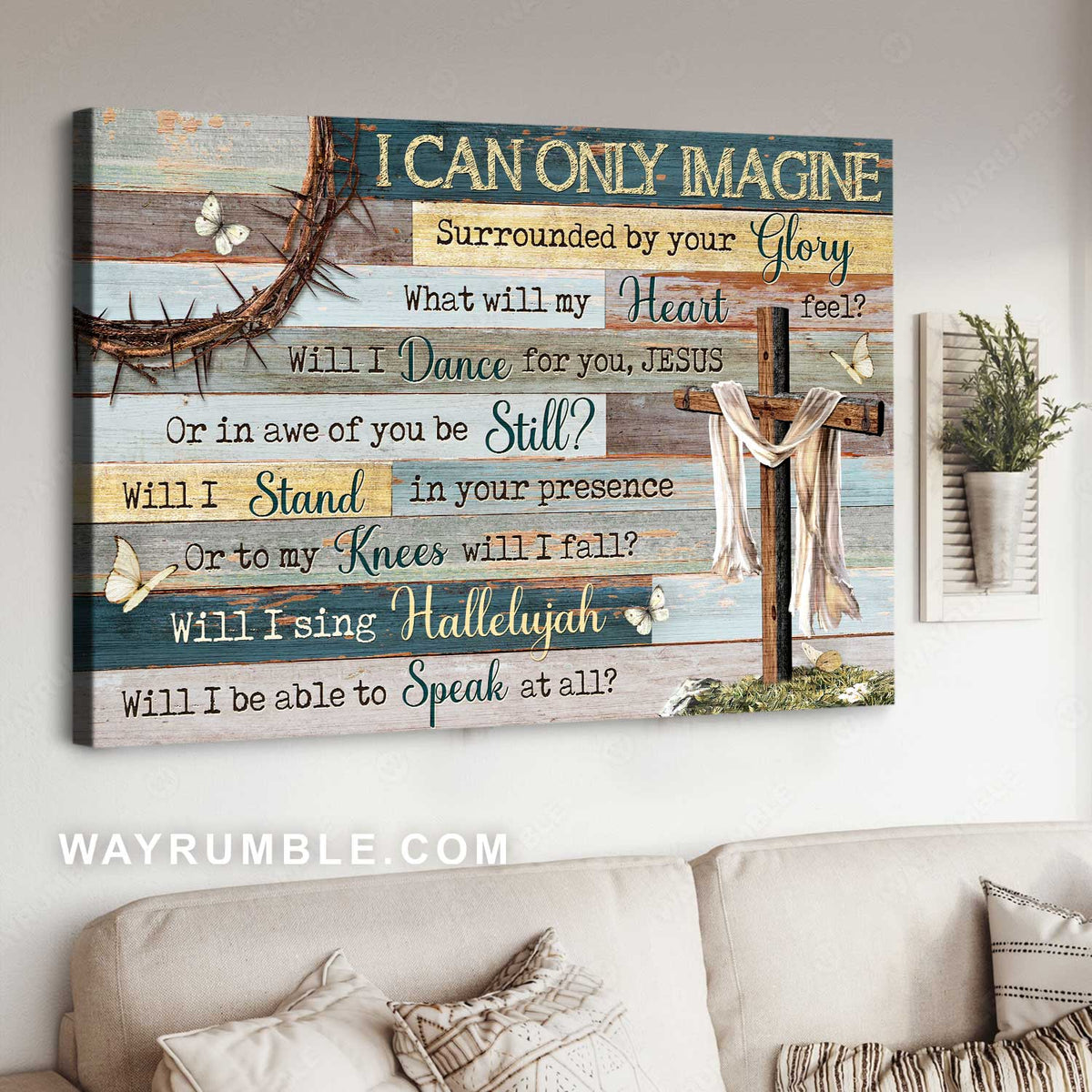 Pretty canvas, Wooden cross, White butterfly, I can only imagine - Jesus Landscape Canvas Prints, Home Decor Wall Art