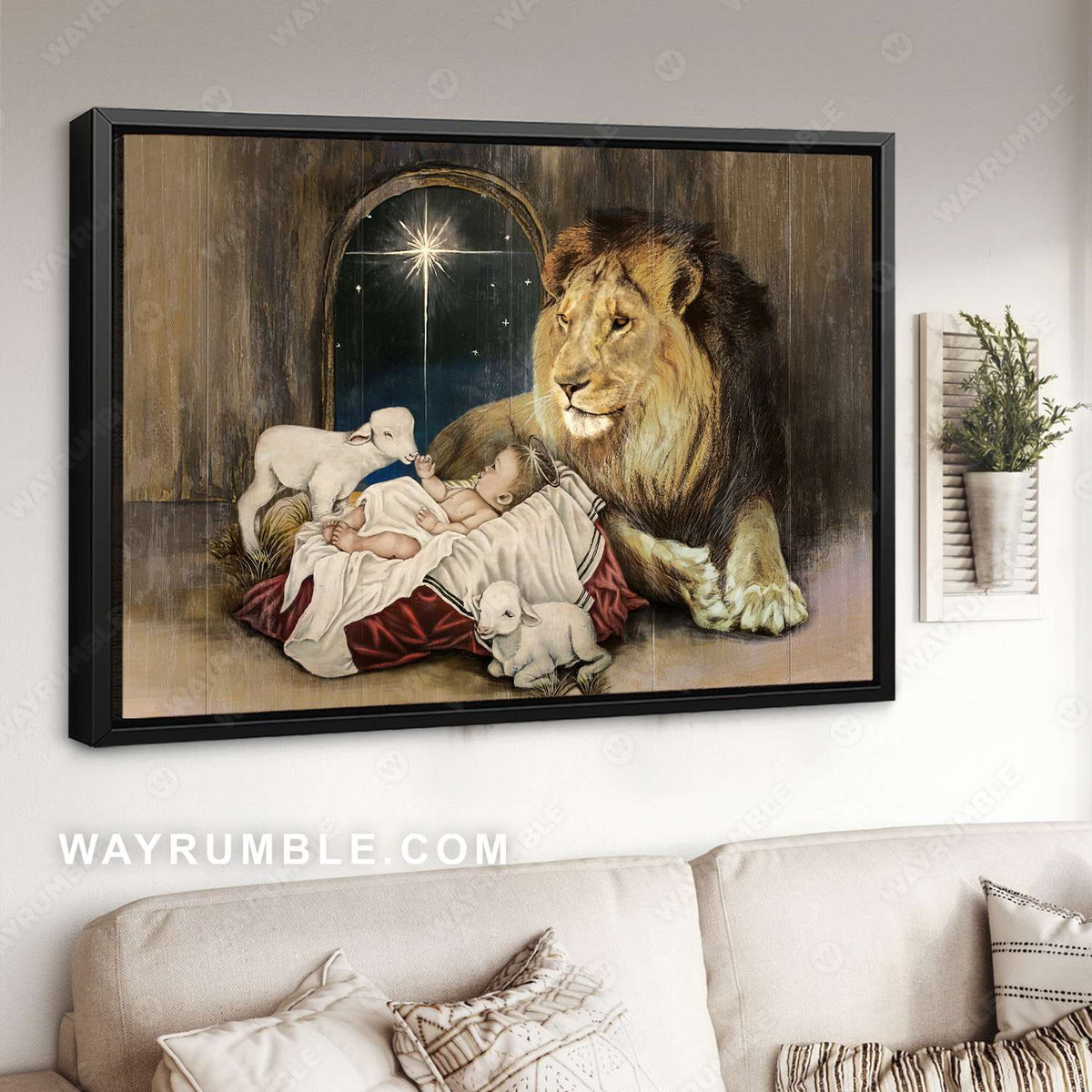 The Lion of Judah, The Lamb of God, Christ child - Jesus Landscape Canvas Prints, Christian Wall Art