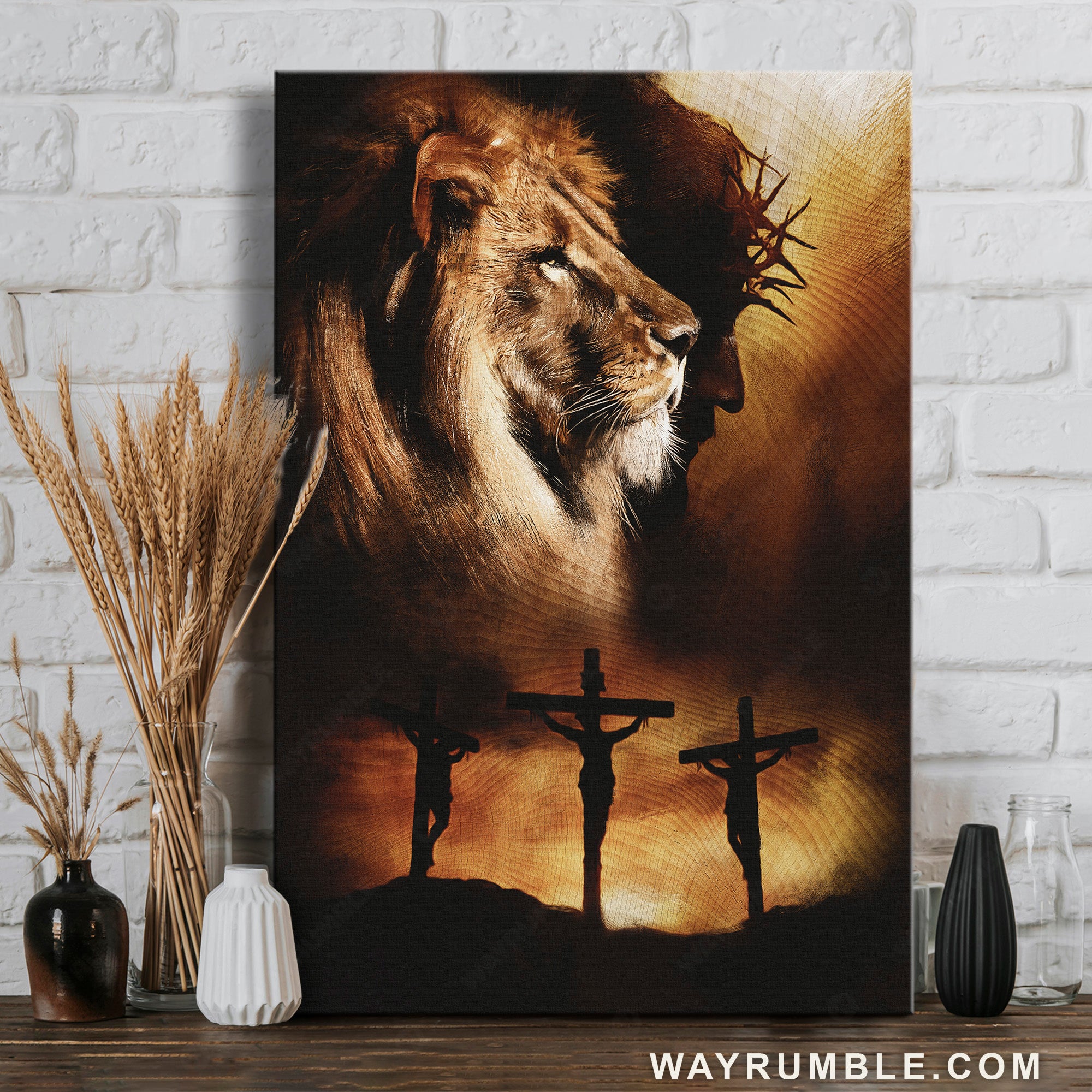 Jesus Christ, Jesus on the cross, The Lion of Judah, Jesus is King - Jesus Portrait Canvas Prints, Christian Wall Art