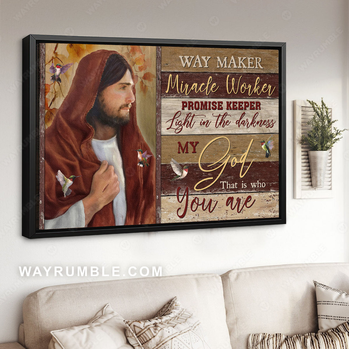 Jesus painting, Autumn leaves, Hummingbirds, My God that is who you are - Jesus Landscape Canvas Prints, Christian Wall Art