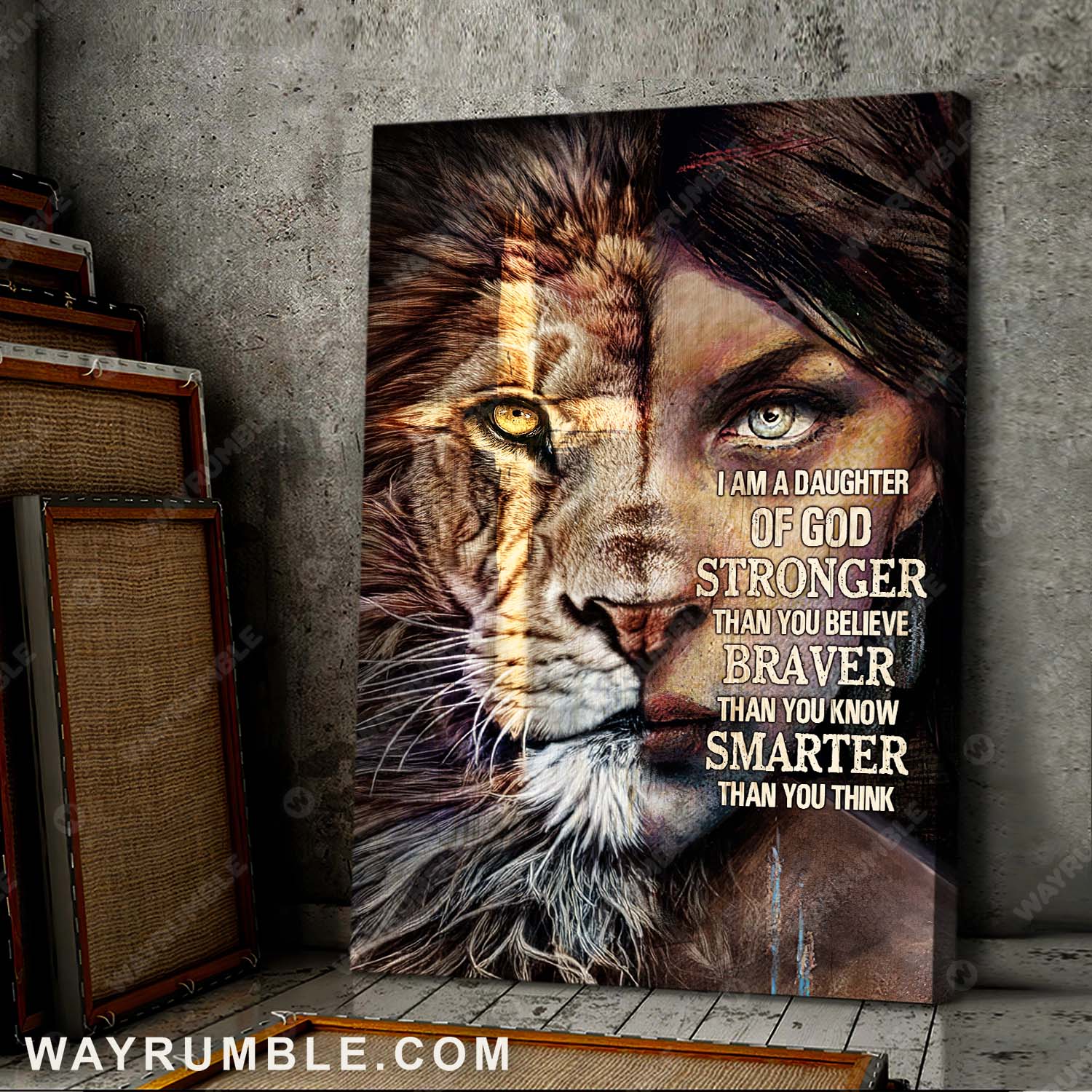 Lion of Judah, The beautiful girl, I am a daughter of God - Jesus Portrait Canvas Prints, Wall Art