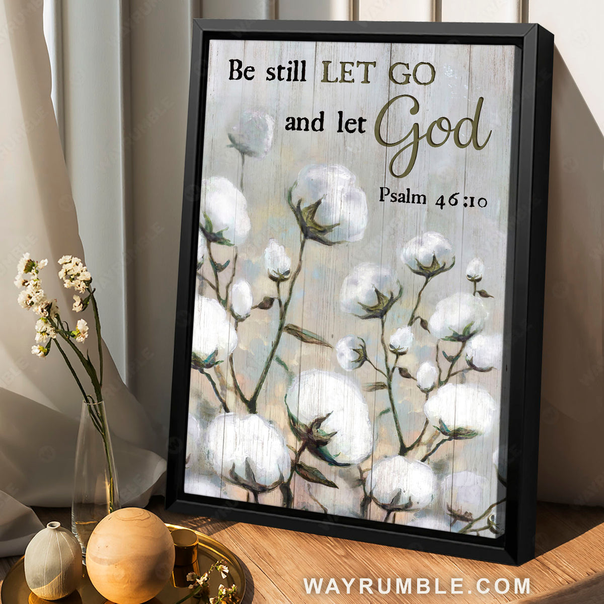 Cotton flower, Cotton plant, Let go and let God - Jesus Portrait Canvas Prints, Christian Wall Art