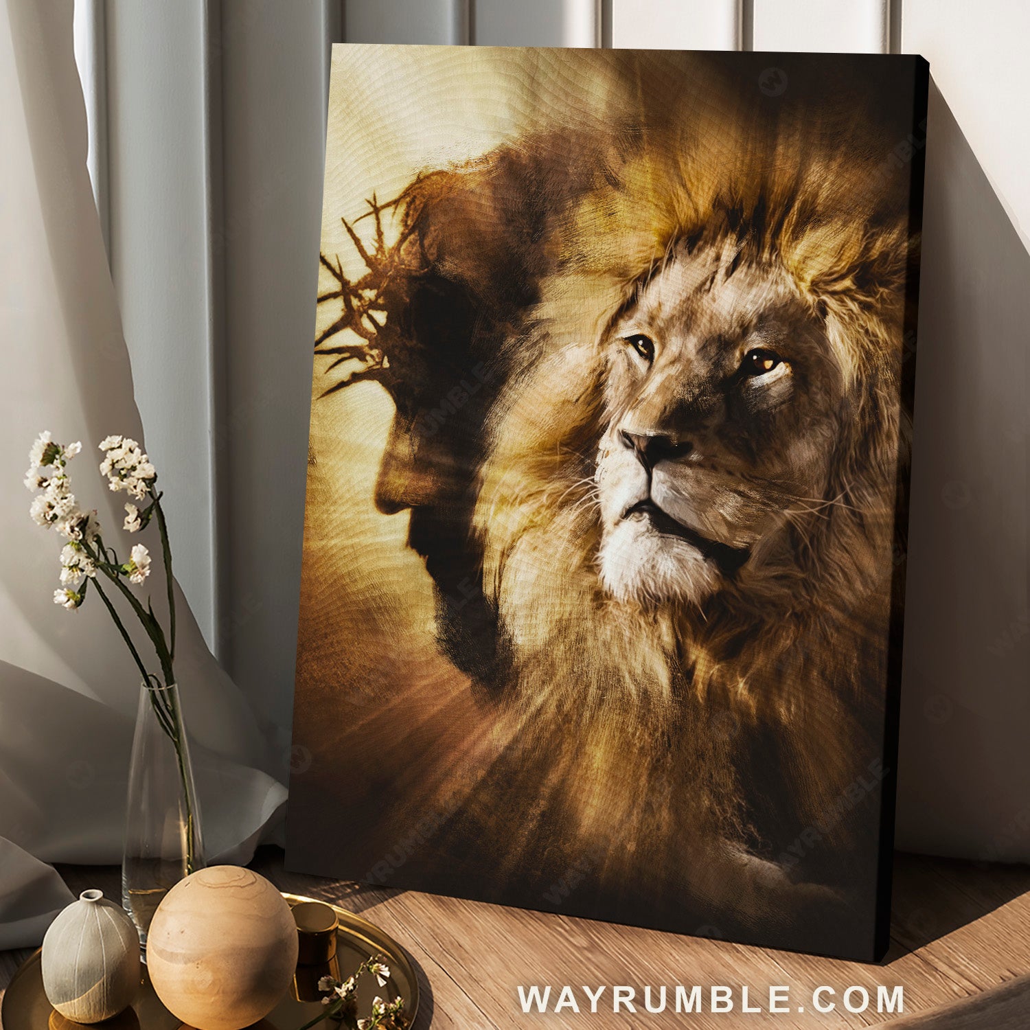 Jesus Christ, The Lion of Judah, The light of heaven, Jesus light of the world - Jesus Portrait Canvas Prints, Christian Wall Art