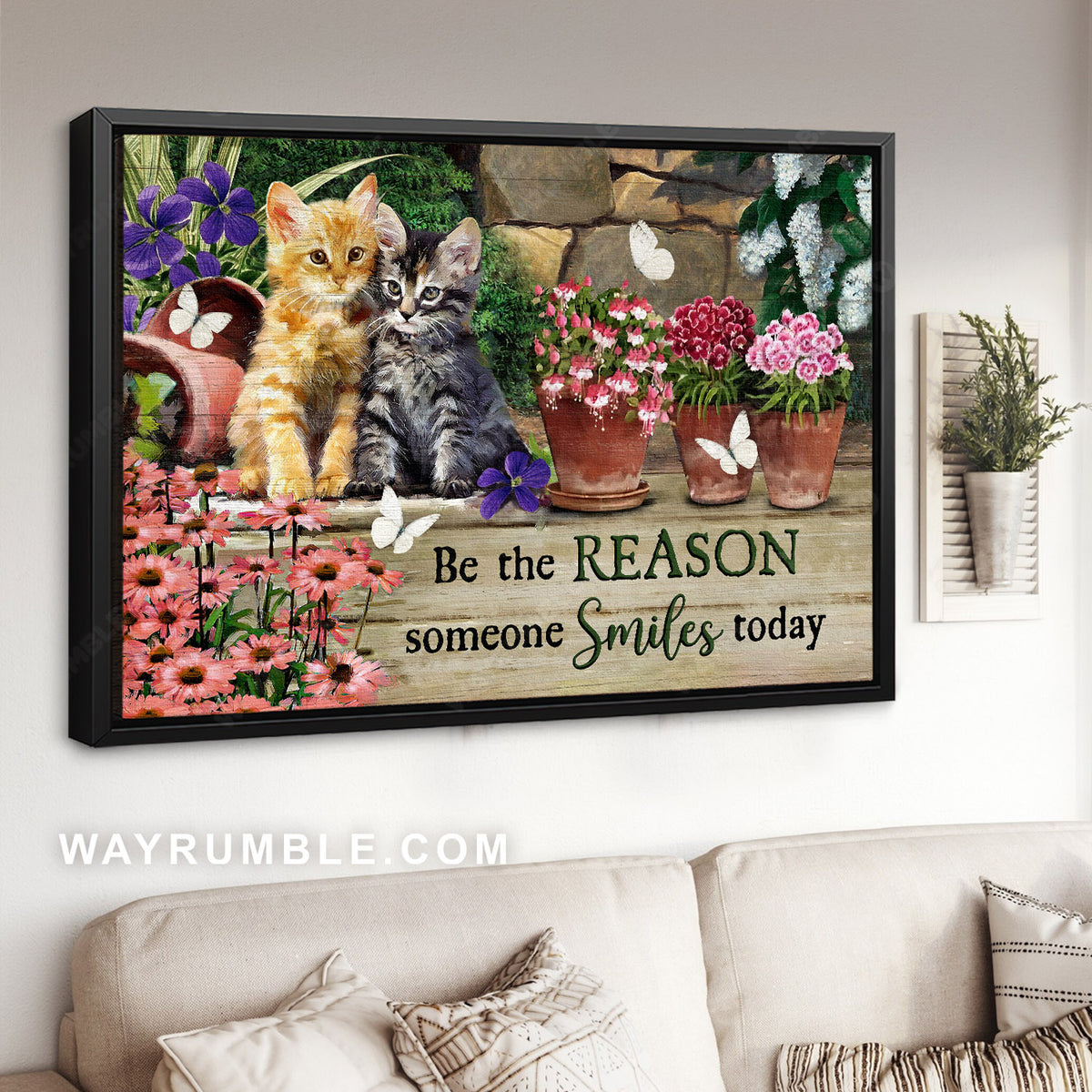 Tabby cats, Colorful flower, Be the reason someone smiles - Jesus Landscape Canvas Prints, Christian Wall Art