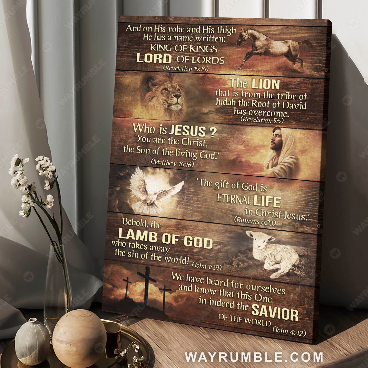 Jesus painting, Lion of Judah, Lamb of God, The king of Kings - Jesus Portrait Canvas Prints, Christian Wall Art