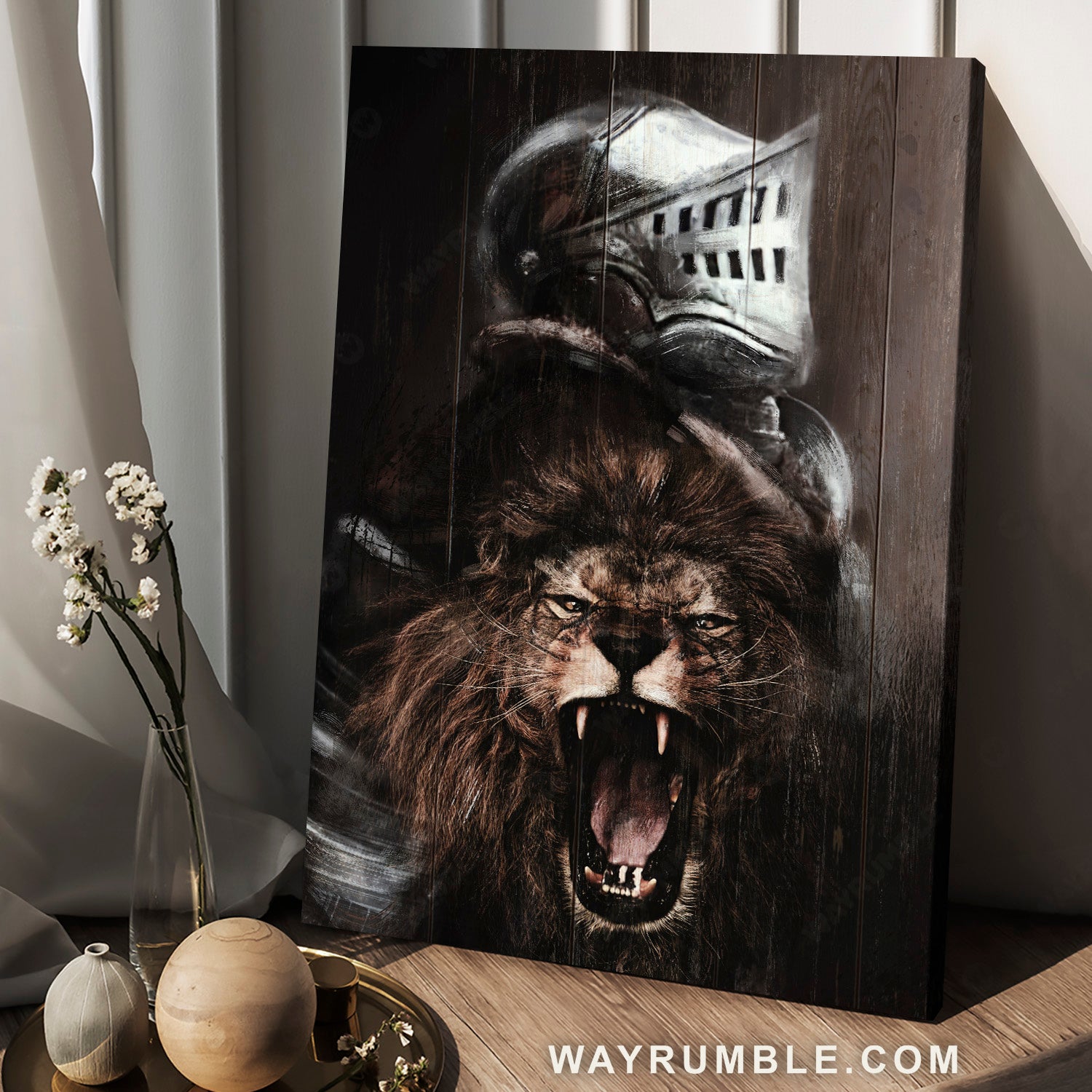 The Lion of Judah, Warrior of Christ, Black background, Jesus is King - Jesus Portrait Canvas Prints, Christian Wall Art