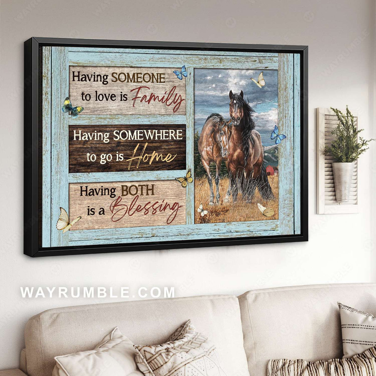 Wild horses, Countryside painting, Window frame, Having someone to love - Jesus Landscape Canvas Prints, Christian Wall Art