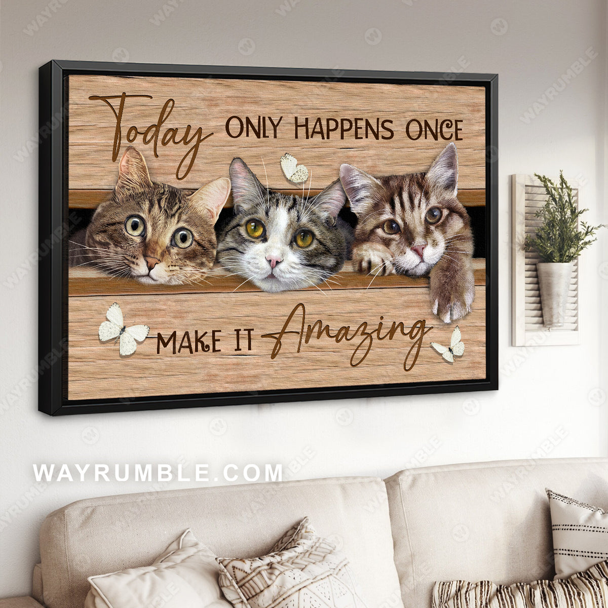 Cat painting, Cute little cats, Today  only happens one - Jesus Landscape Canvas Prints, Christian Wall Art