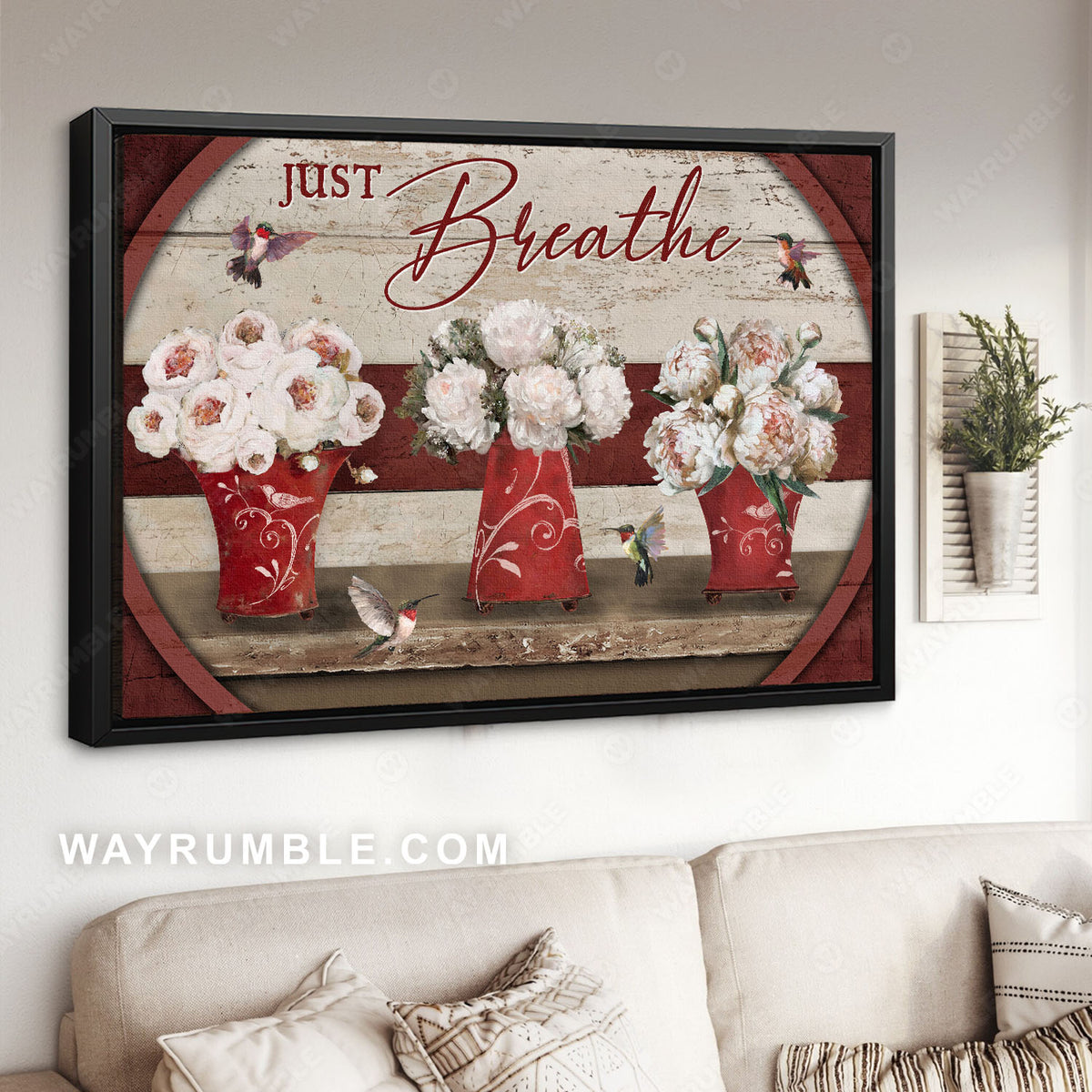 White camellia, White rose, White peony, Just breathe - Jesus Landscape Canvas Prints, Christian Wall Art