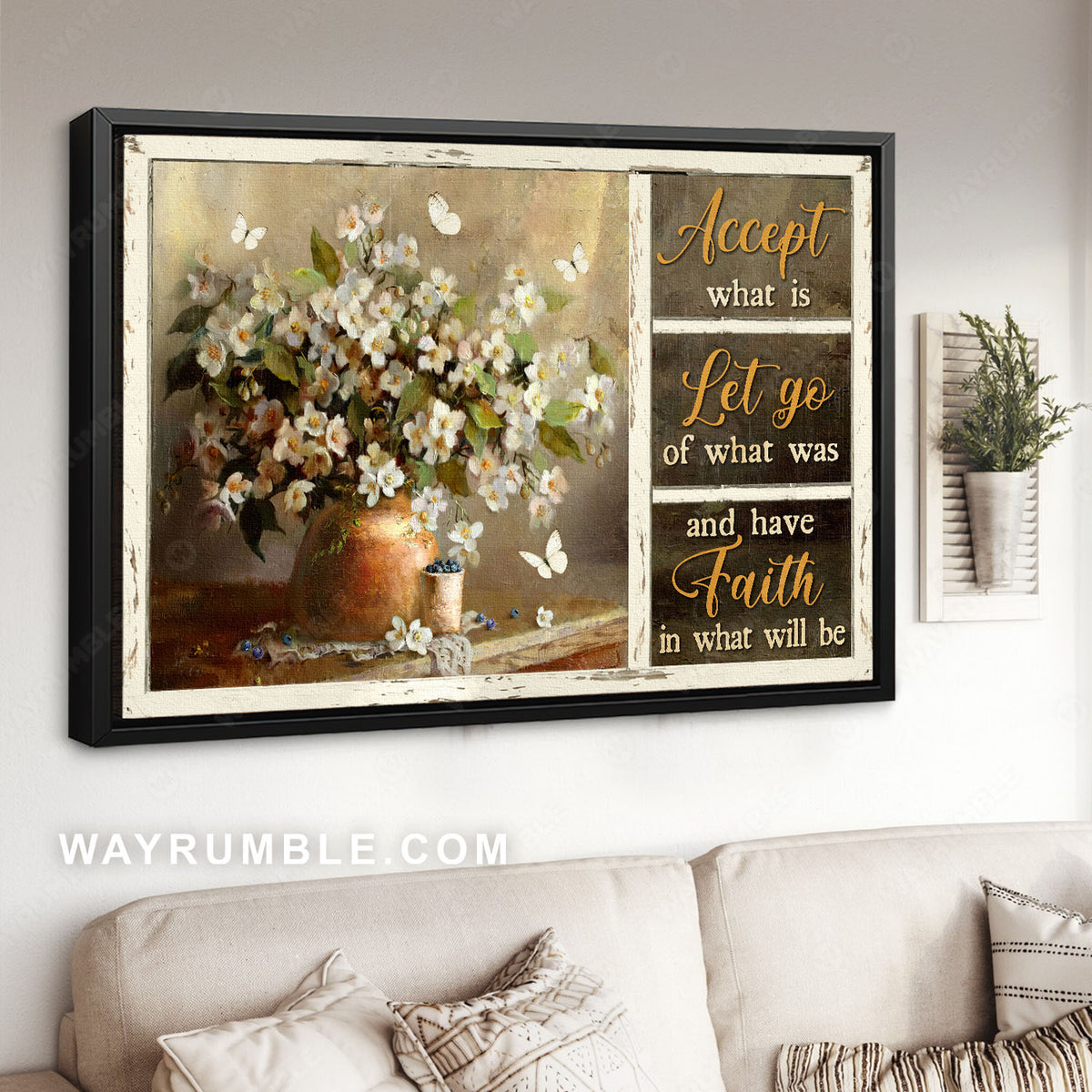 White dogwood flowers, Blueberry drawing, Accept what is - Jesus Landscape Canvas Prints, Christian Wall Art