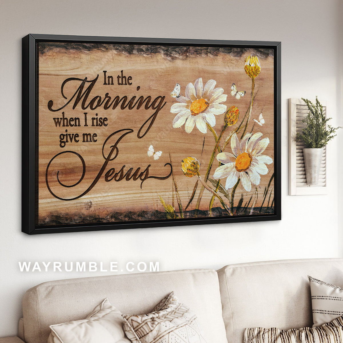 White daisy, Flower buds, Give me Jesus - Jesus Landscape Canvas Prints, Christian Wall Art