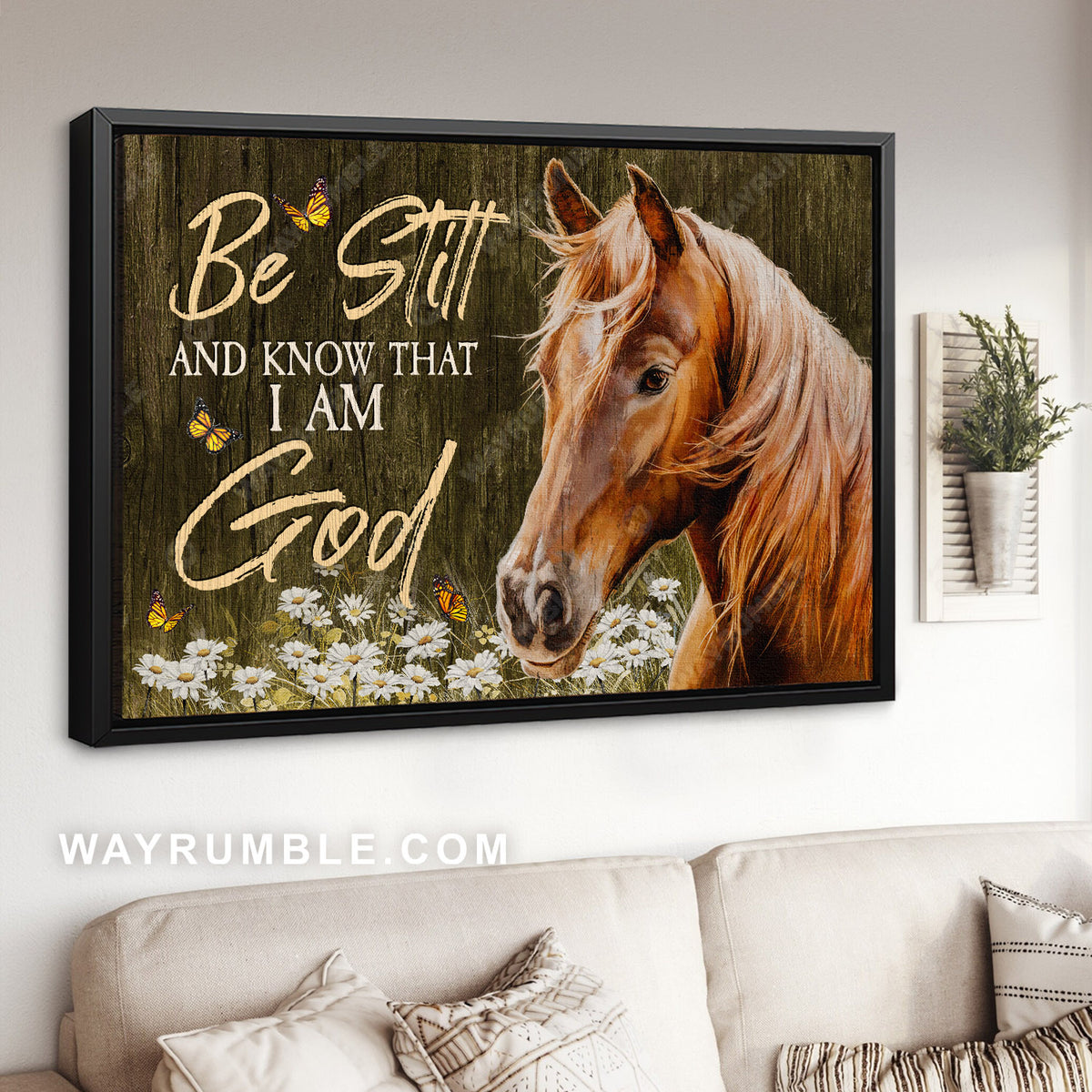Dream horse, Horse painting, Daisy garden, Be still I am God - Jesus Landscape Canvas Prints, Christian Wall Art