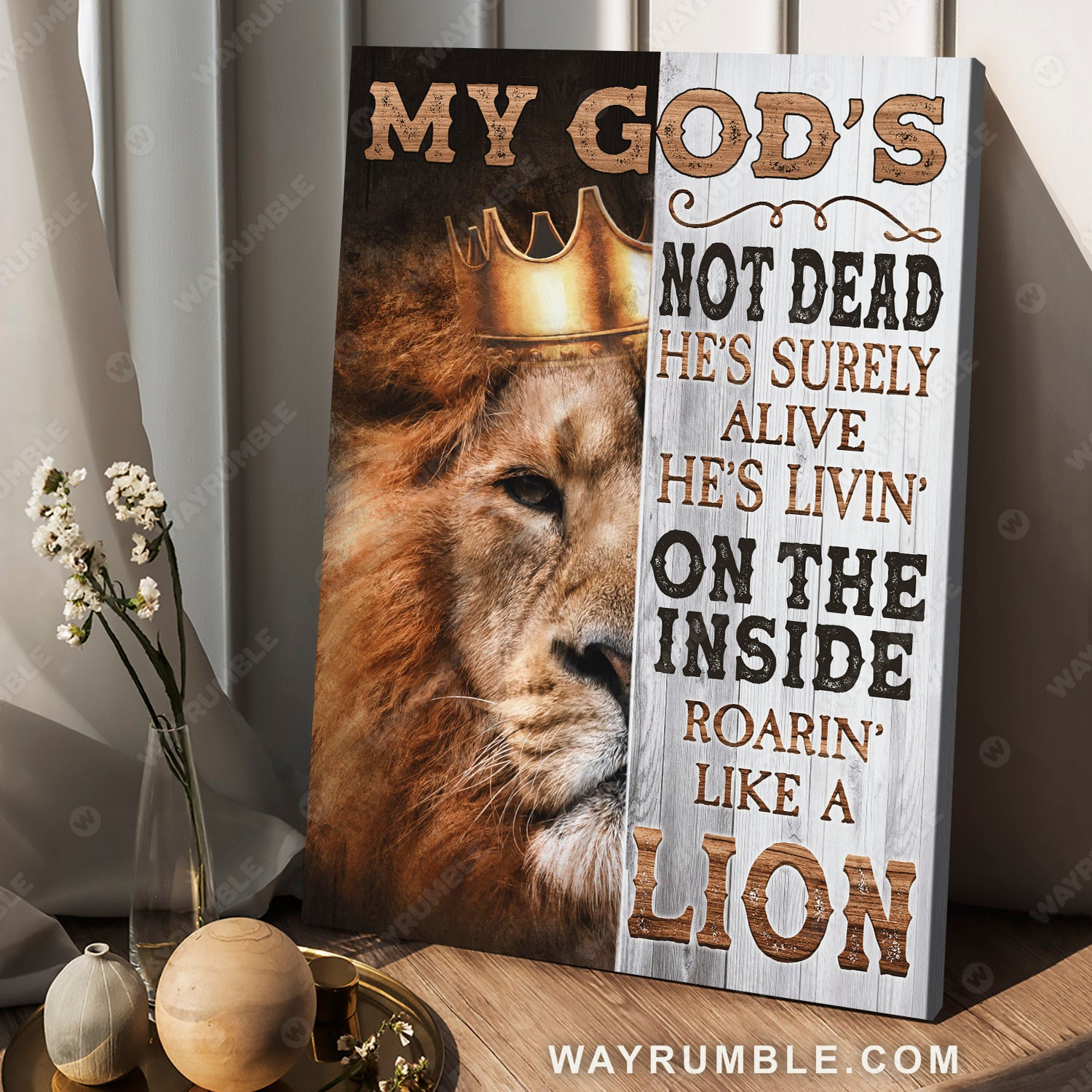 Lion of Judah, The king of all kings, My God is not dead - Jesus Portrait Canvas Prints, Christian Wall Art