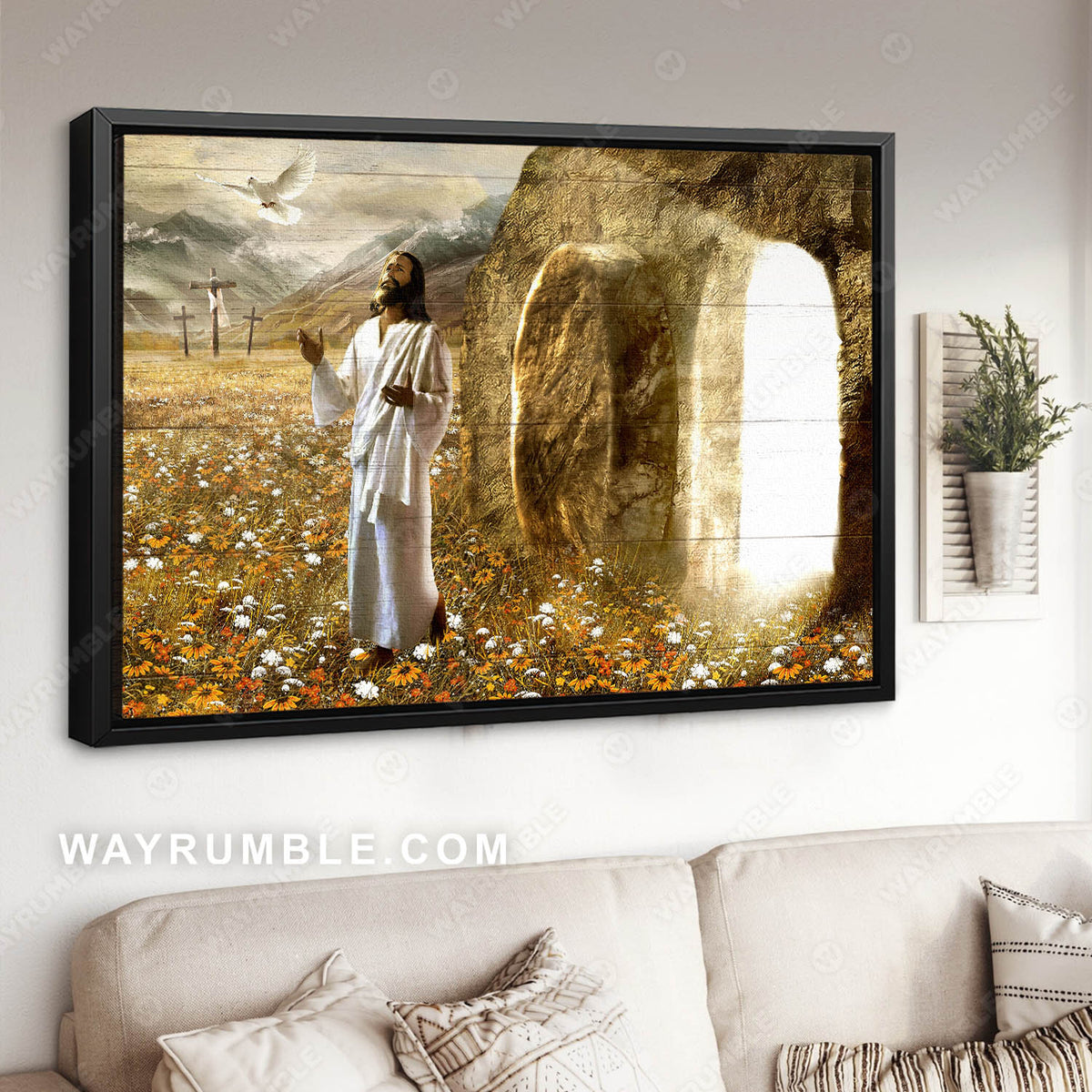 Jesus painting, The door to heaven, A peaceful place - Jesus Landscape Canvas Prints, Christian Wall Art