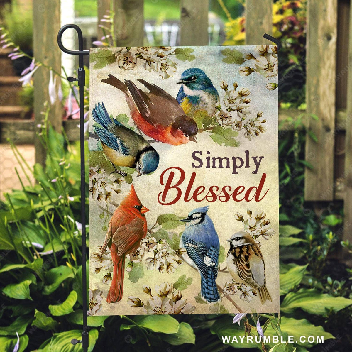 Colorful birds, Birds painting, Peach blossoms, Simply blessed - Jesus Flag