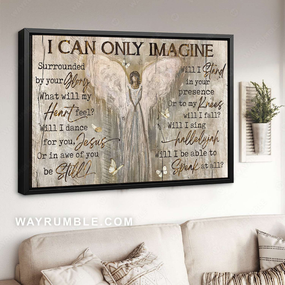 Heaven angel, Angel drawing, White butterfly, I can only imagine - Jesus Landscape Canvas Prints, Christian Wall Art