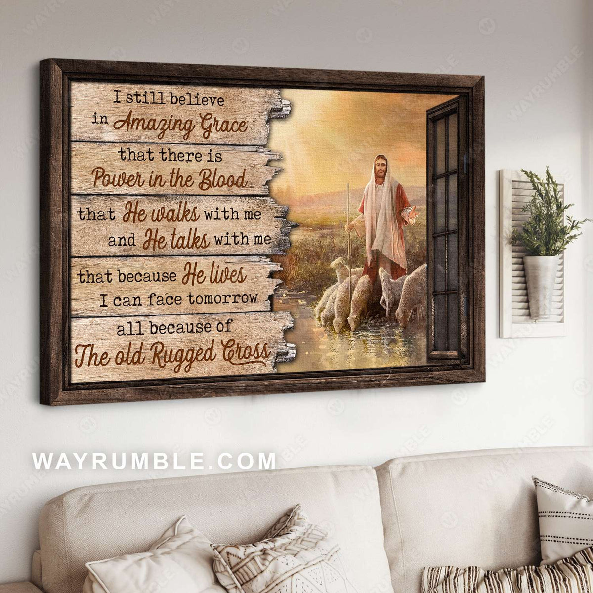 Jesus lamb of God, Jesus is lord, I still believe in amazing grace - Jesus Landscape Canvas Prints, Christian Wall Art