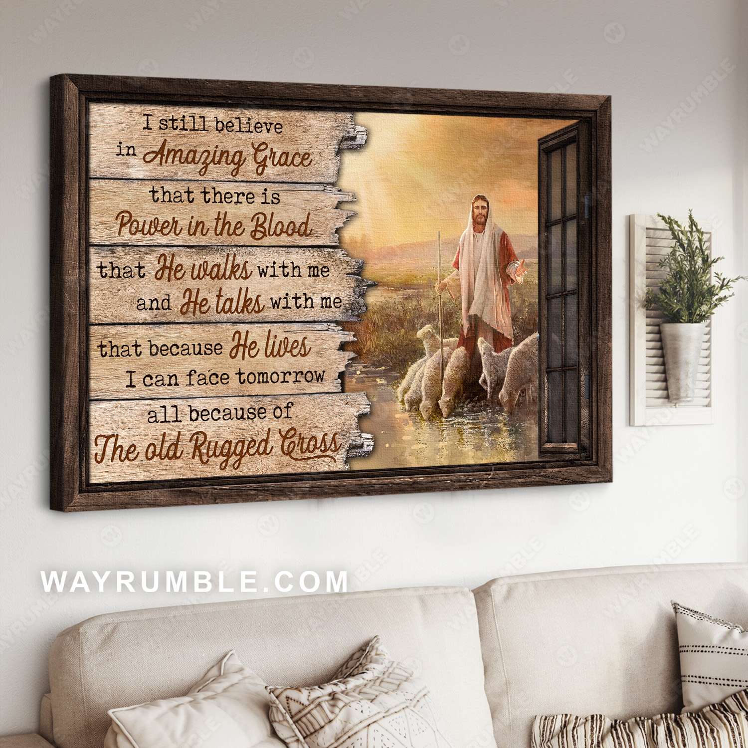 Jesus lamb of God, Jesus is lord, I still believe in amazing grace - Jesus Landscape Canvas Prints, Christian Wall Art