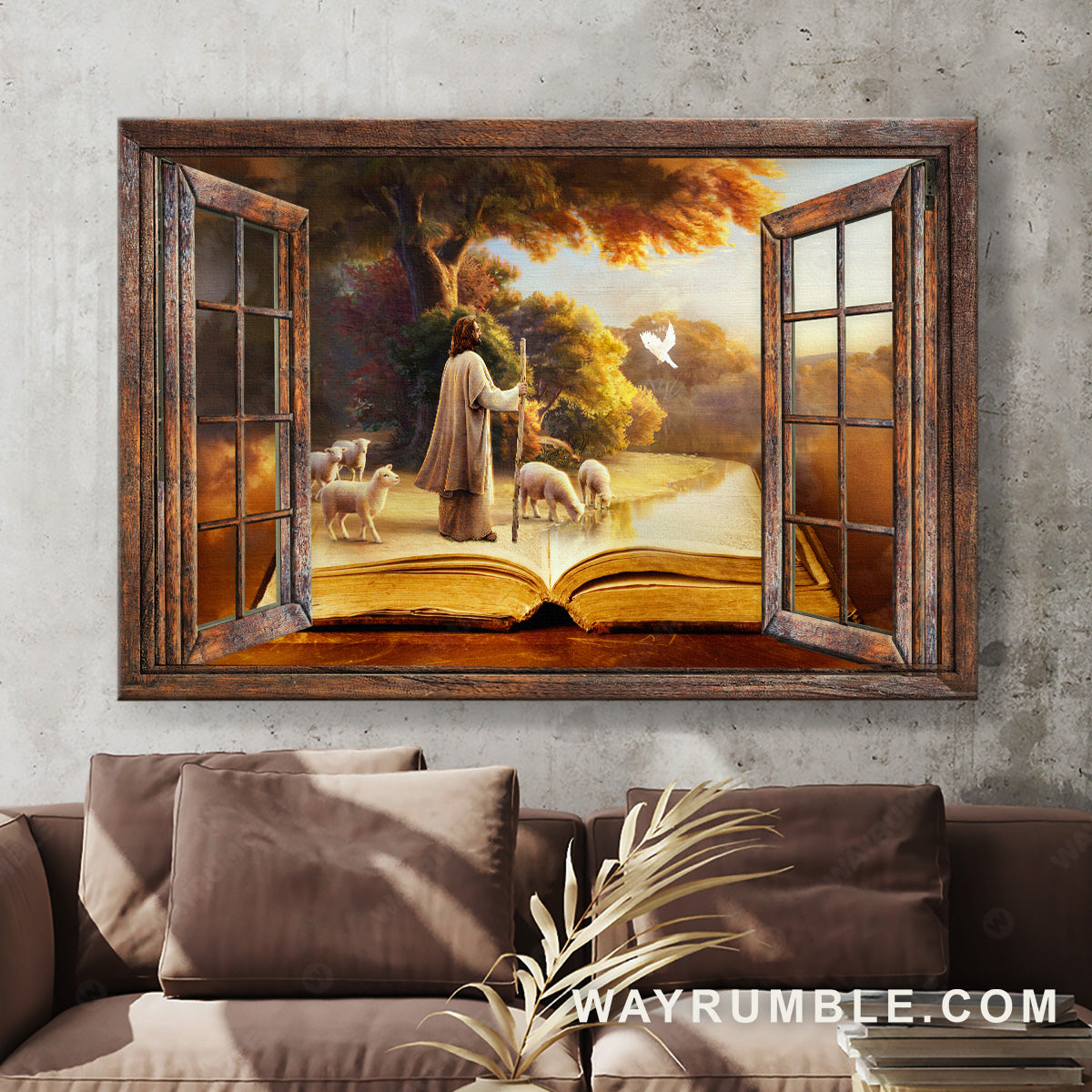 Jesus painting, Lambs of God, Forest landscape, The holy bible - Jesus Landscape Canvas Prints, Christian Wall Art