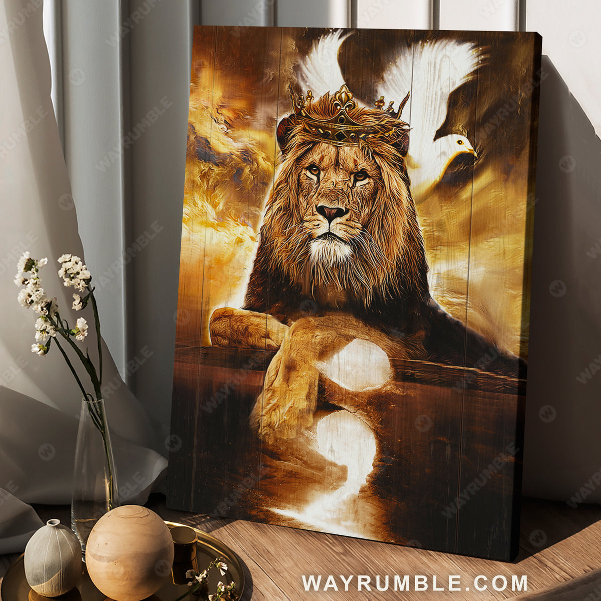 Lion of Judah, The king of all kings, Under the Heaven's light - Jesus Portrait Canvas Prints, Christian Wall Art
