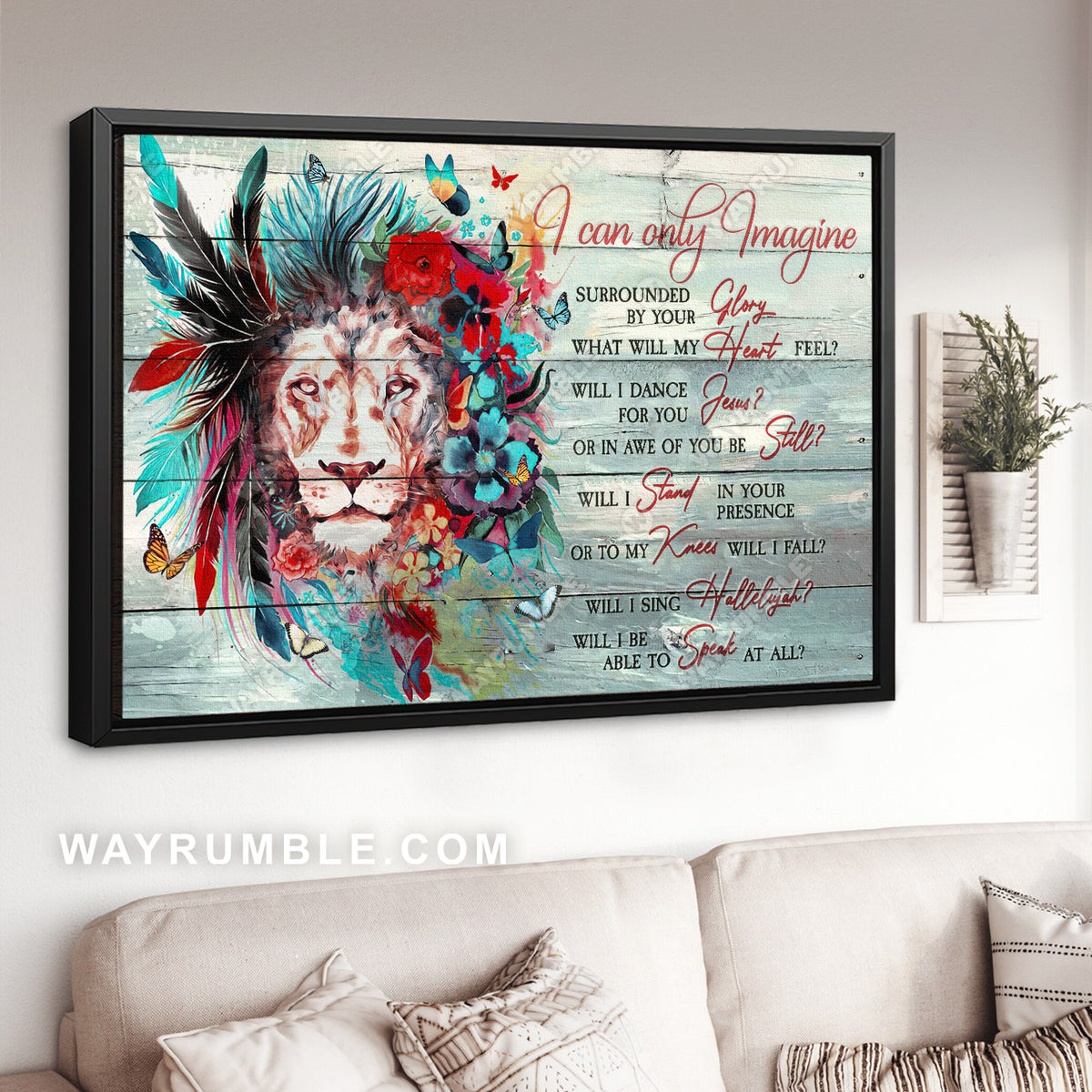Lion of Judah, Colorful leather, Tropical flower, I can only imagine - Jesus Landscape Canvas Prints, Christian Wall Art