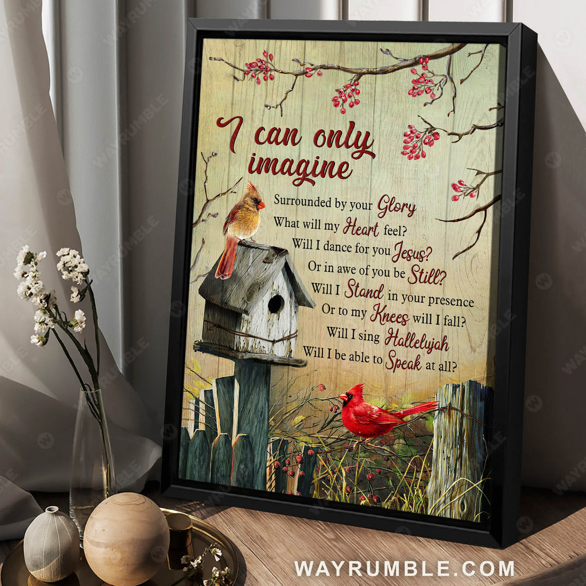 Cardinal painting, Bird house, Cranberry tree, I can only imagine - Jesus Portrait Canvas Prints, Christian Wall Art