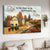 Cow drawing, Autumn village, Countryside landscape, life is too short to be anything but happy - Jesus Landscape Canvas Prints, Christian Wall Art