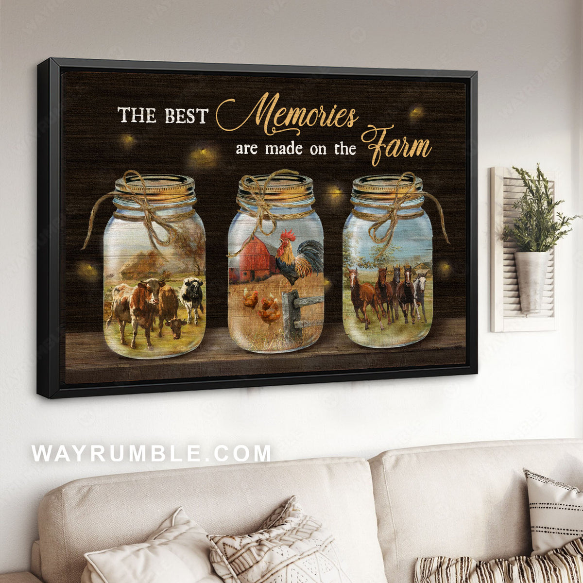 Dairy cows, The rooster, Herd of horses, The best memories - Jesus Landscape Canvas Prints, Christian Wall Art