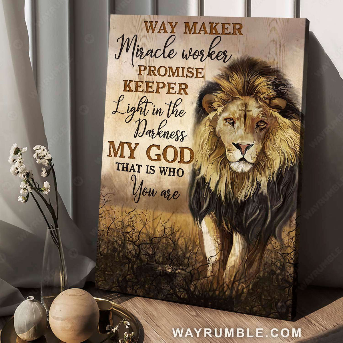 Lion of Judah, Jesus is the light in the darkness - Jesus, Lion Portrait Canvas Prints, Wall Art