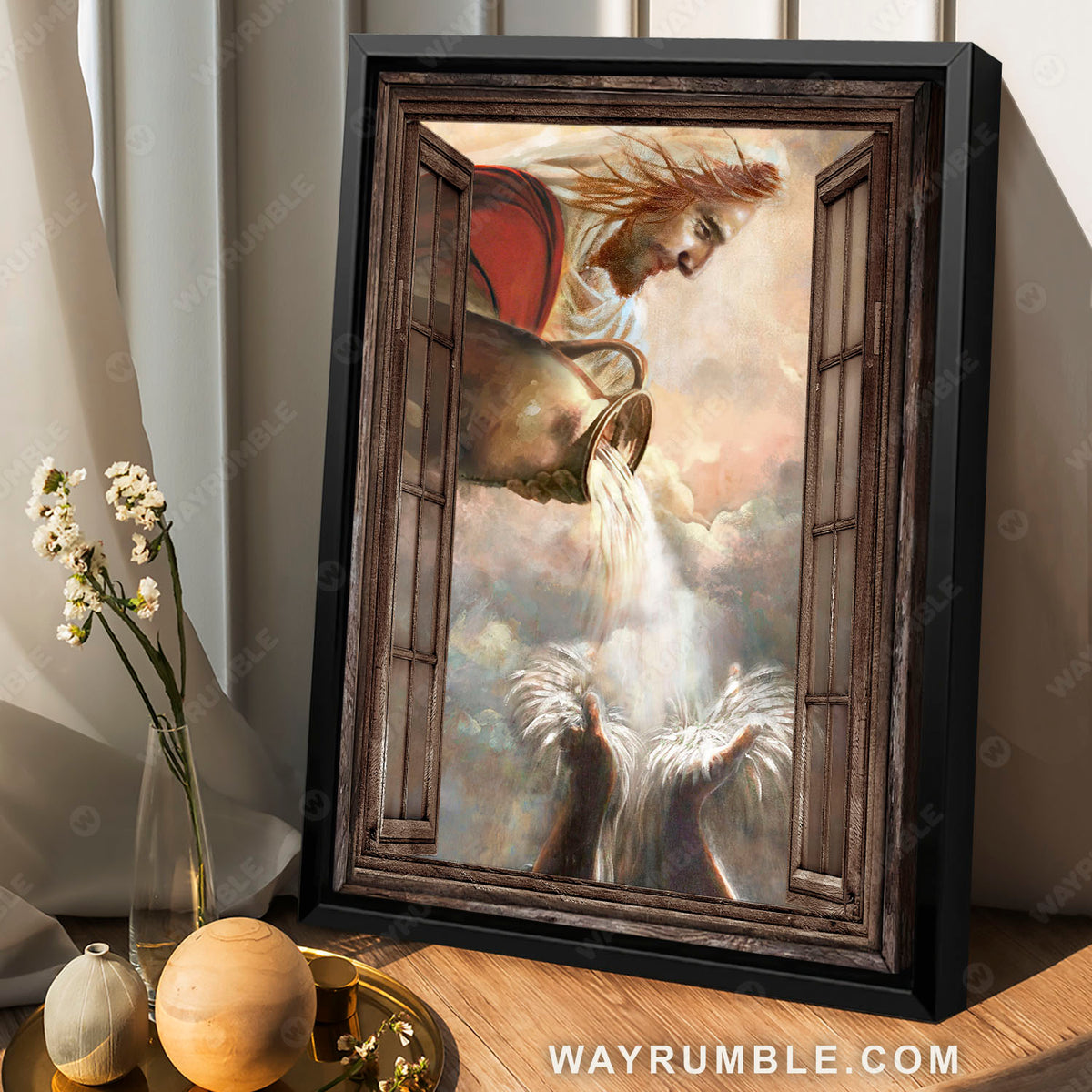 Jesus turns water into wine, Catching water, The life of Jesus - Jesus Portrait Canvas Prints, Christian Wall Art