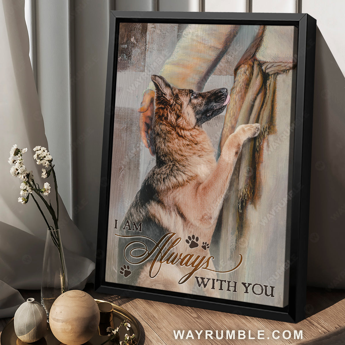 Jesus hand, Dog painting, In the hand of God, I am always with you - Jesus Portrait Canvas Prints, Christian Wall Art