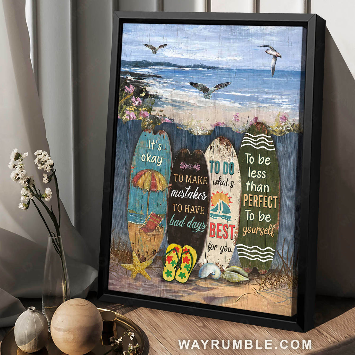 Beach scene, Gulls, Starfish, It&#39;s okay to make mistakes - Jesus Portrait Canvas Prints, Christian Wall Art