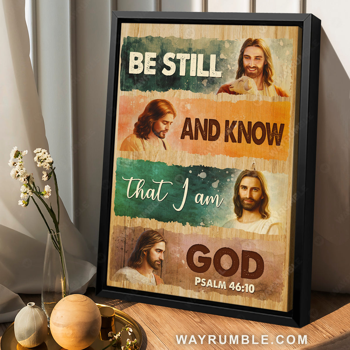 Jesus Christ, Jesus portrait, Be still I am God - Jesus Portrait Canvas Prints, Christian Wall Art