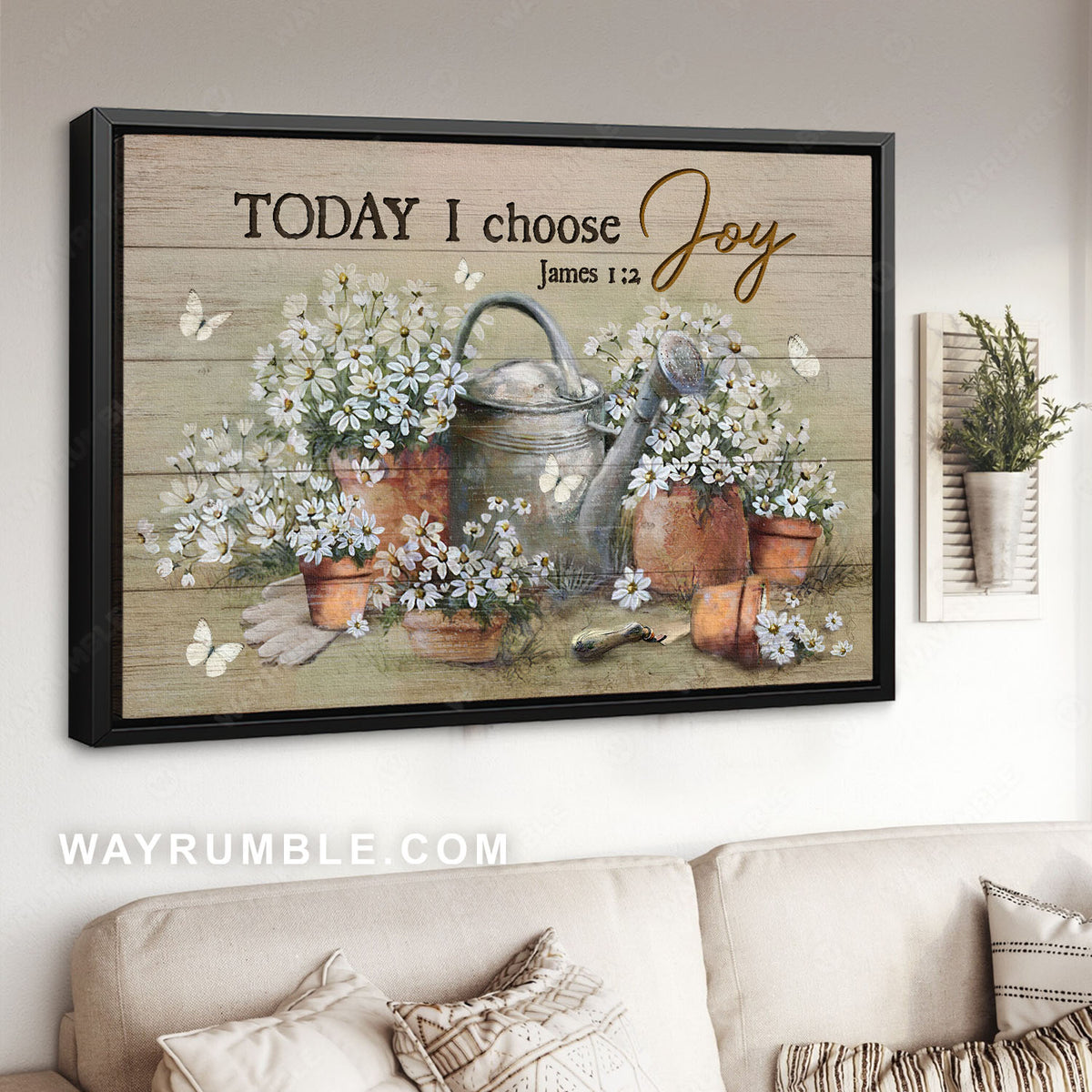 White daisy, Flower vases, Gardening stuff, Today I choose joy - Jesus Landscape Canvas Prints, Christian Wall Art