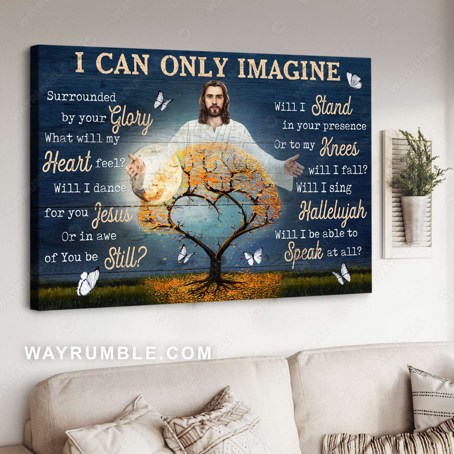 The tree of life, The full moon night, Jesus painting, I can only imagine - Jesus Landscape Canvas Prints, Christian Wall Art