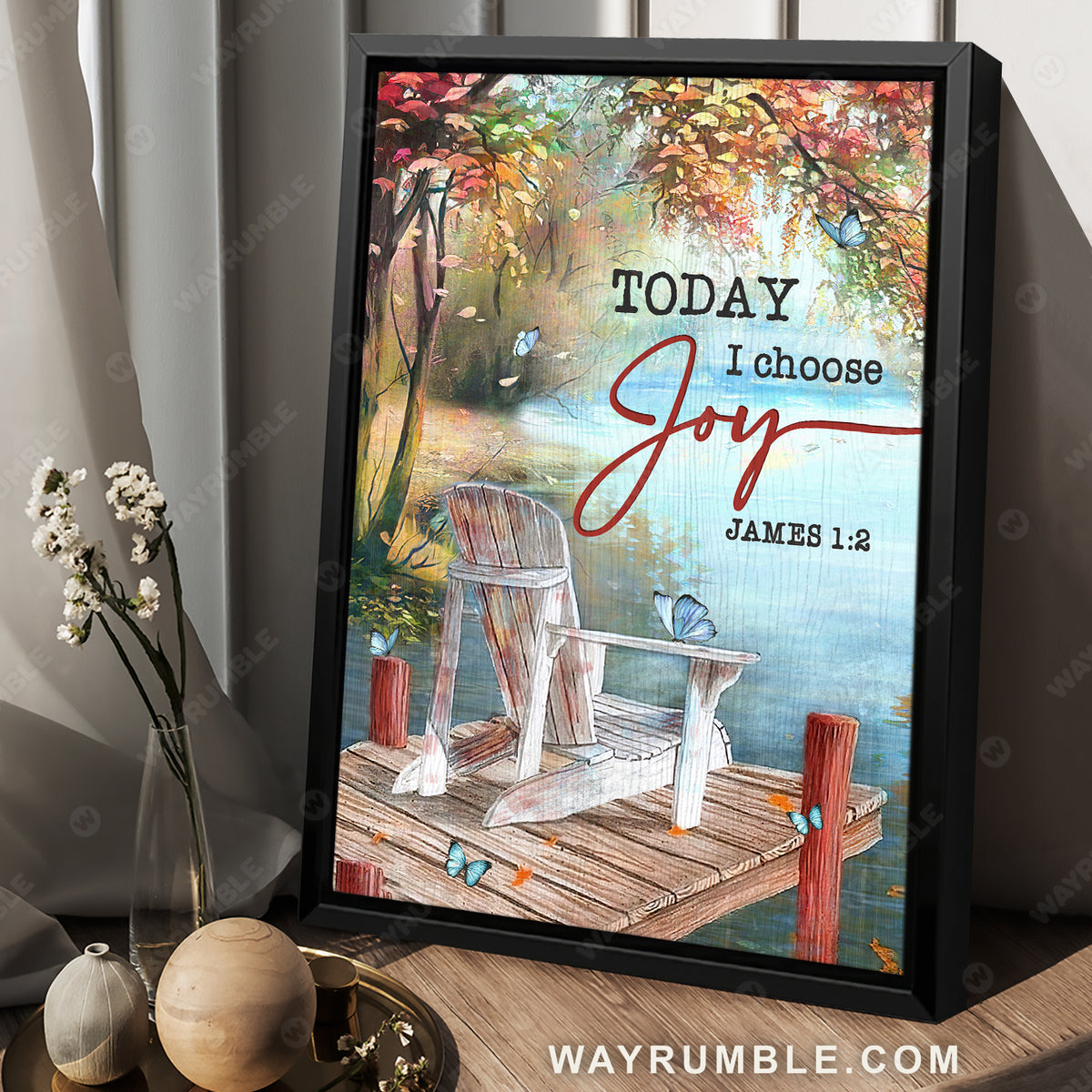 A beautiful lake view, Spring forest, Lake landscape, Today I choose joy - Jesus Portrait Canvas Prints, Christian Wall Art