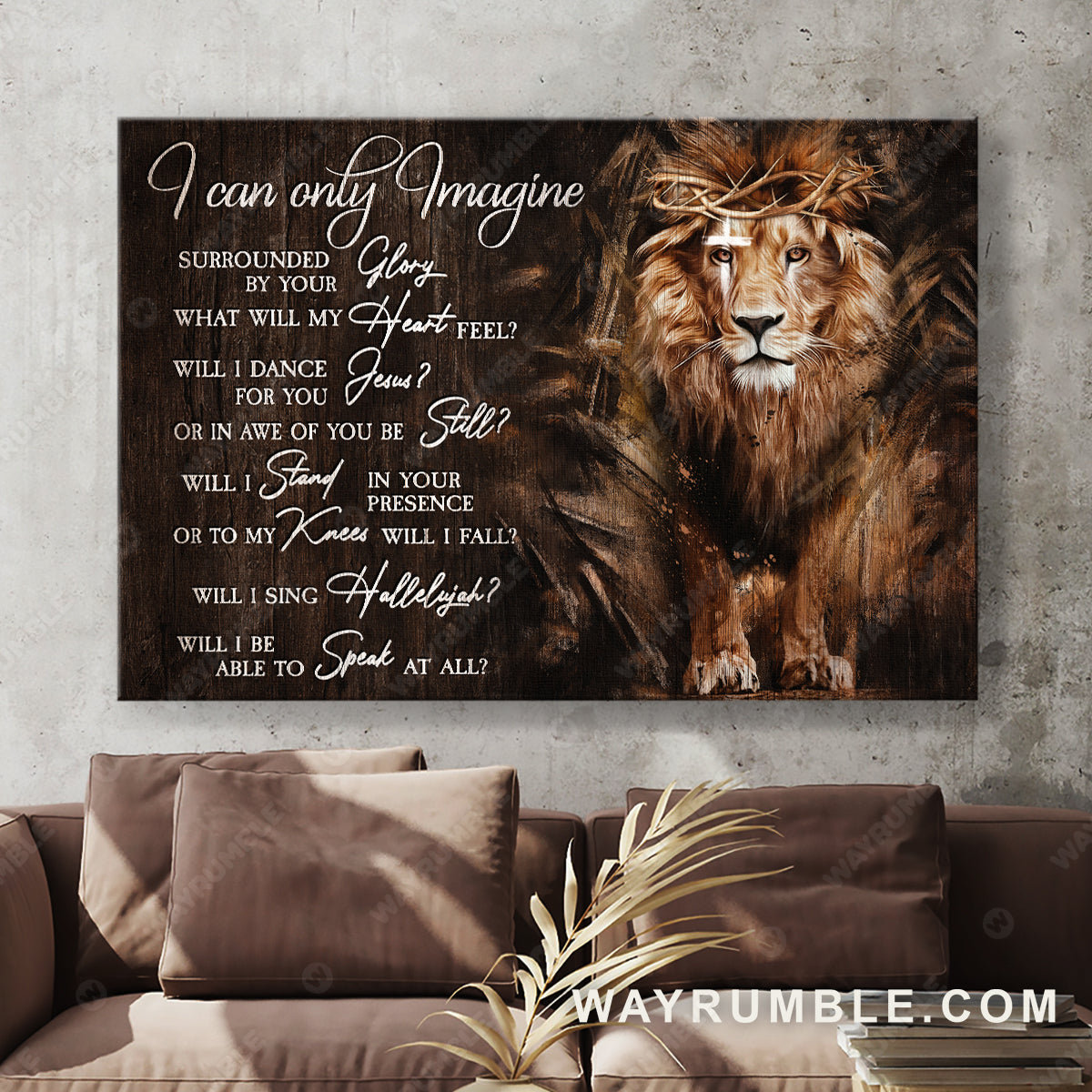 Lion of Judah, Crown of thorns, I can only imagine, The great lion - Jesus Landscape Canvas Prints, Christian Wall Art
