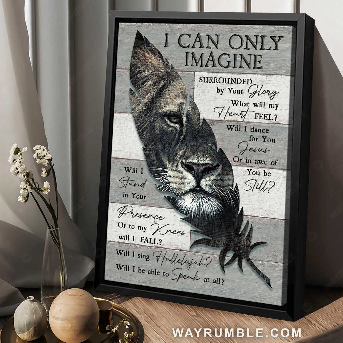 Lion of Judah, Bird feather, I can only imagine - Jesus Portrait Canvas Prints, Christian Wall Art