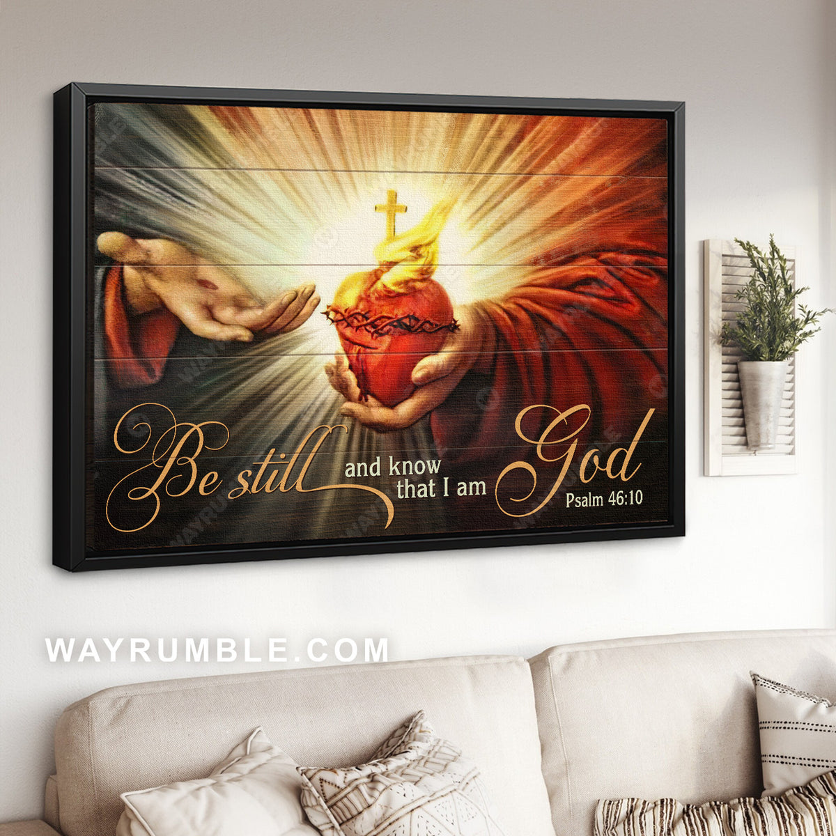 Jesus light, Jesus heart, Be still and know that I am God - Jesus Landscape Canvas Prints, Christian Wall Art