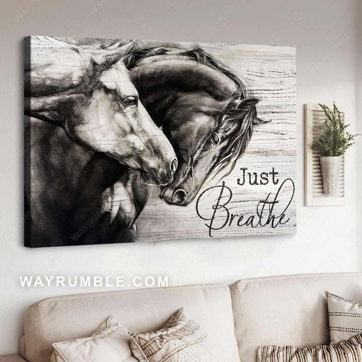 Horse painting, Horse couple, The amazing horses, Just breathe - Jesus Landscape Canvas Prints, Christian Wall Art