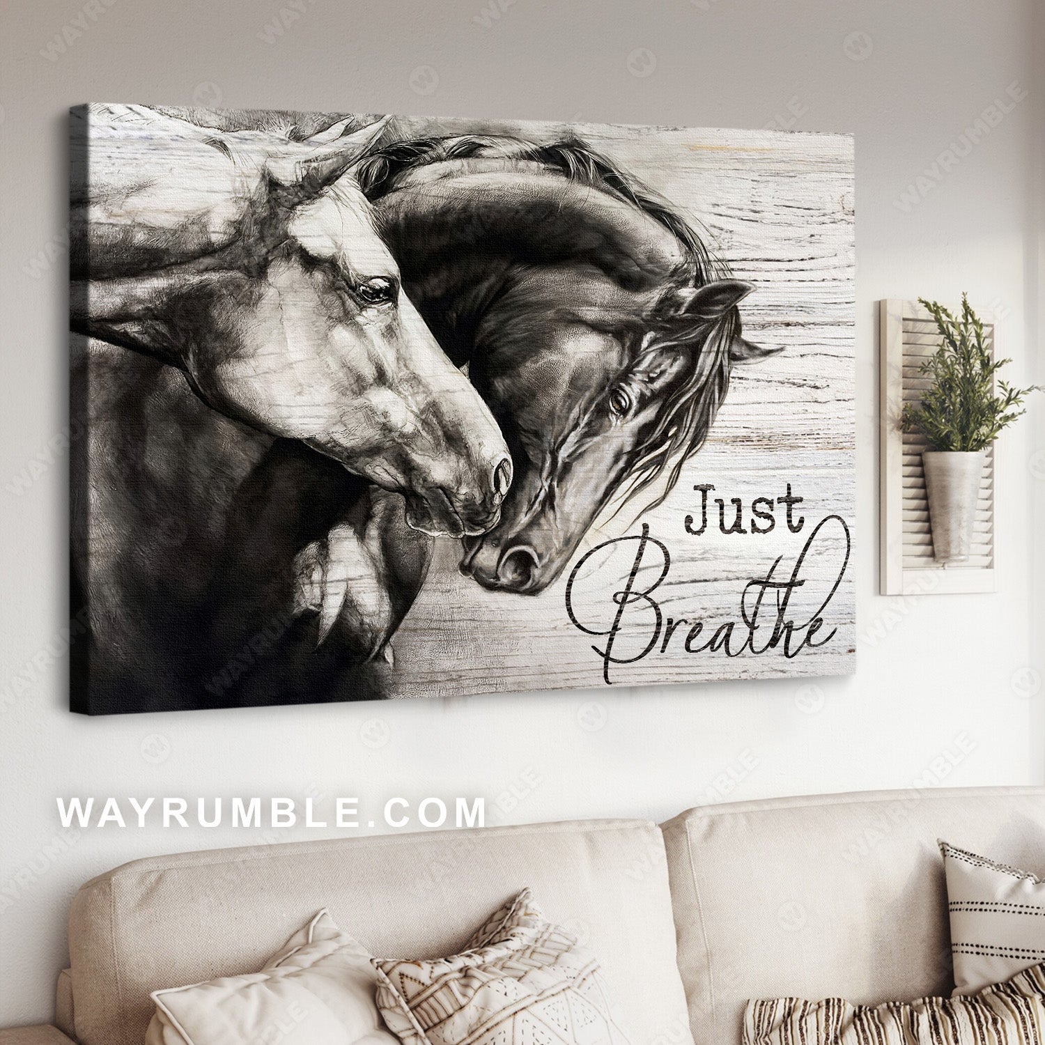 Horse painting, Horse couple, The amazing horses, Just breathe - Jesus Landscape Canvas Prints, Christian Wall Art