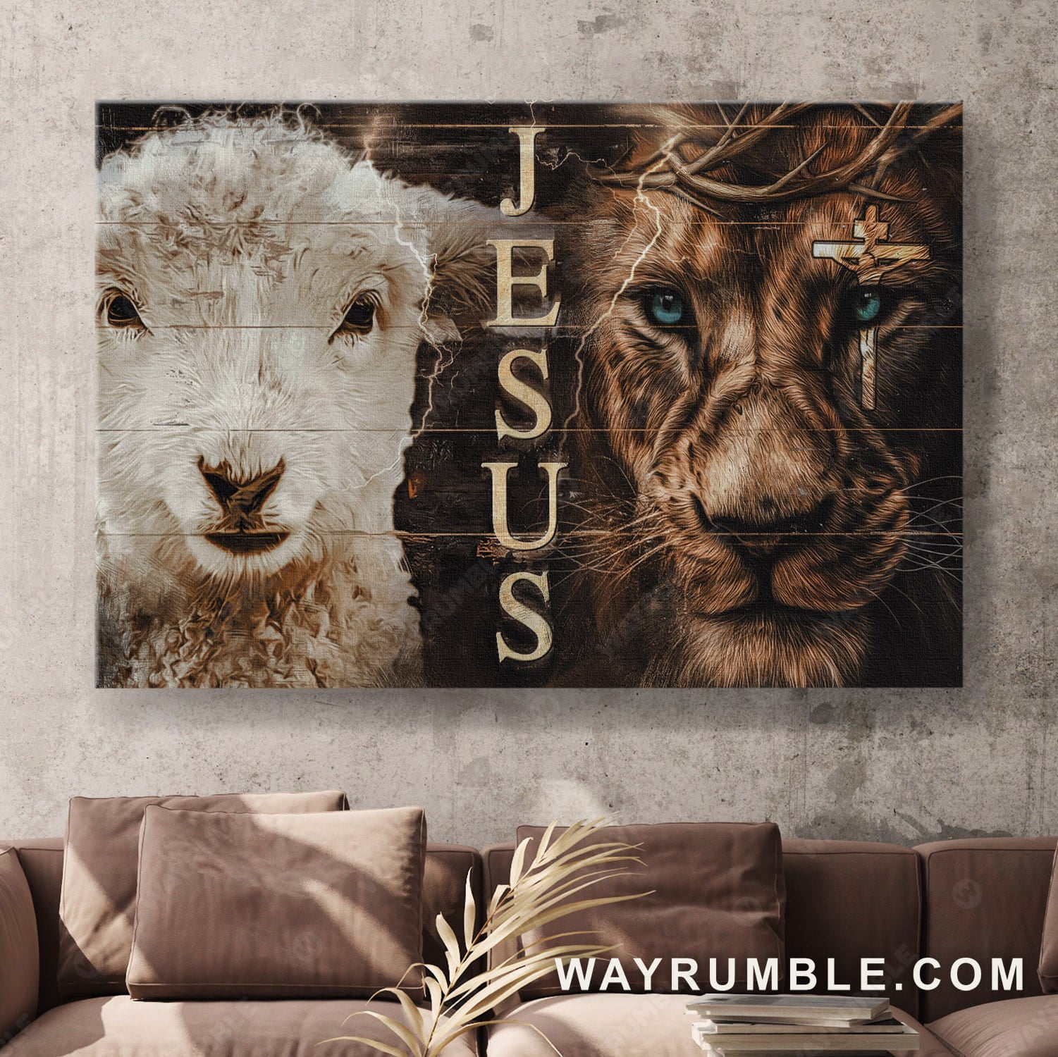 Lamb of God, Lion of Judah, The incredible spirits - Jesus Landscape Canvas Prints, Wall Art