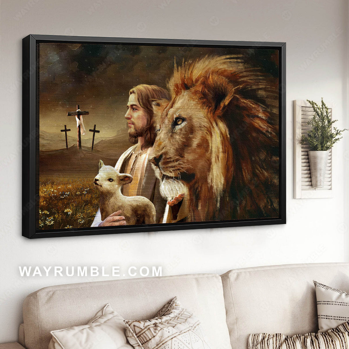 Jesus is Lord, the Lion of Judah, the Lamb of God, Daisy field - Jesus Landscape Canvas Prints, Christian Wall Art