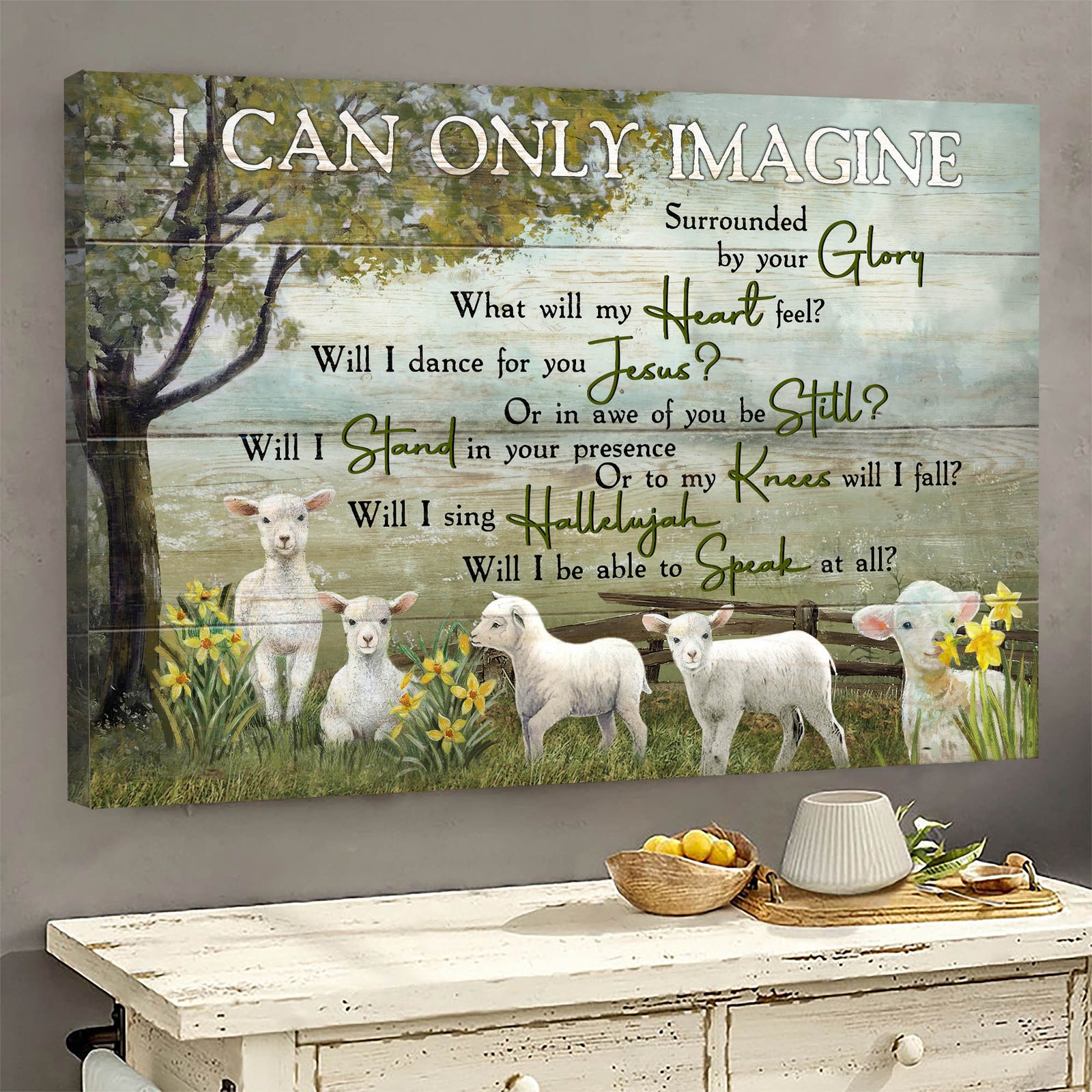 The Innocent Lambs, Rapunzel flower, I can only imagine - Jesus Landscape Canvas Prints, Wall Art