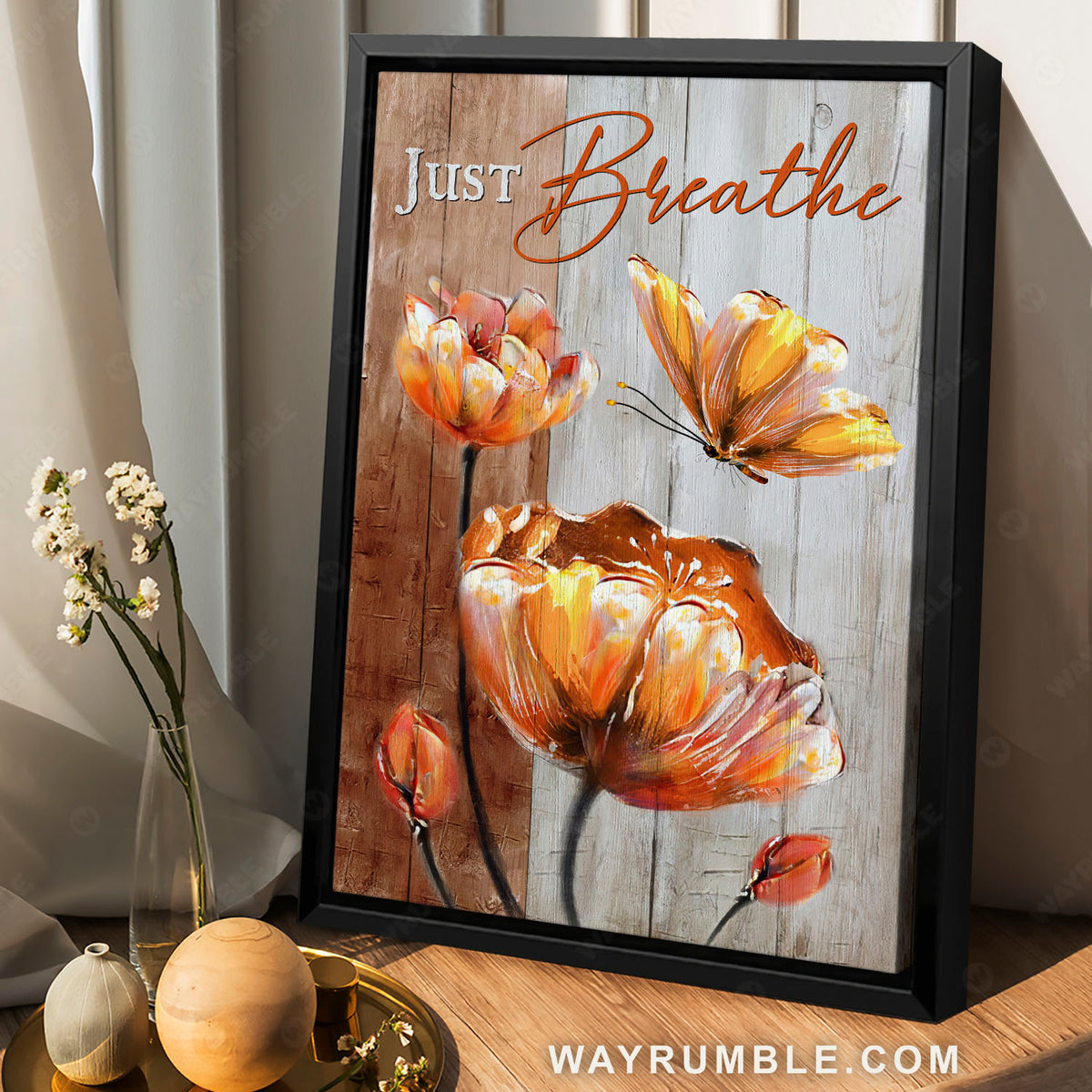 Anemone flower, Beautiful butterfly, Just breathe - Jesus Portrait Canvas Prints, Christian Wall Art