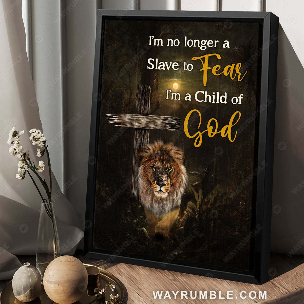 Lion painting, The old rugged cross, Lion of Judah, Beautiful moonlight, I'm a child of God - Jesus Portrait Canvas Prints, Wall Art