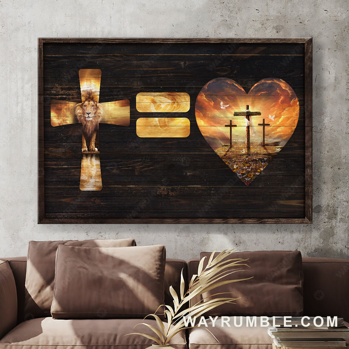 Lion of Judah, The rugged crosses, Sunset painting, Jesus is my love - Jesus Landscape Canvas Prints, Christian Wall Art