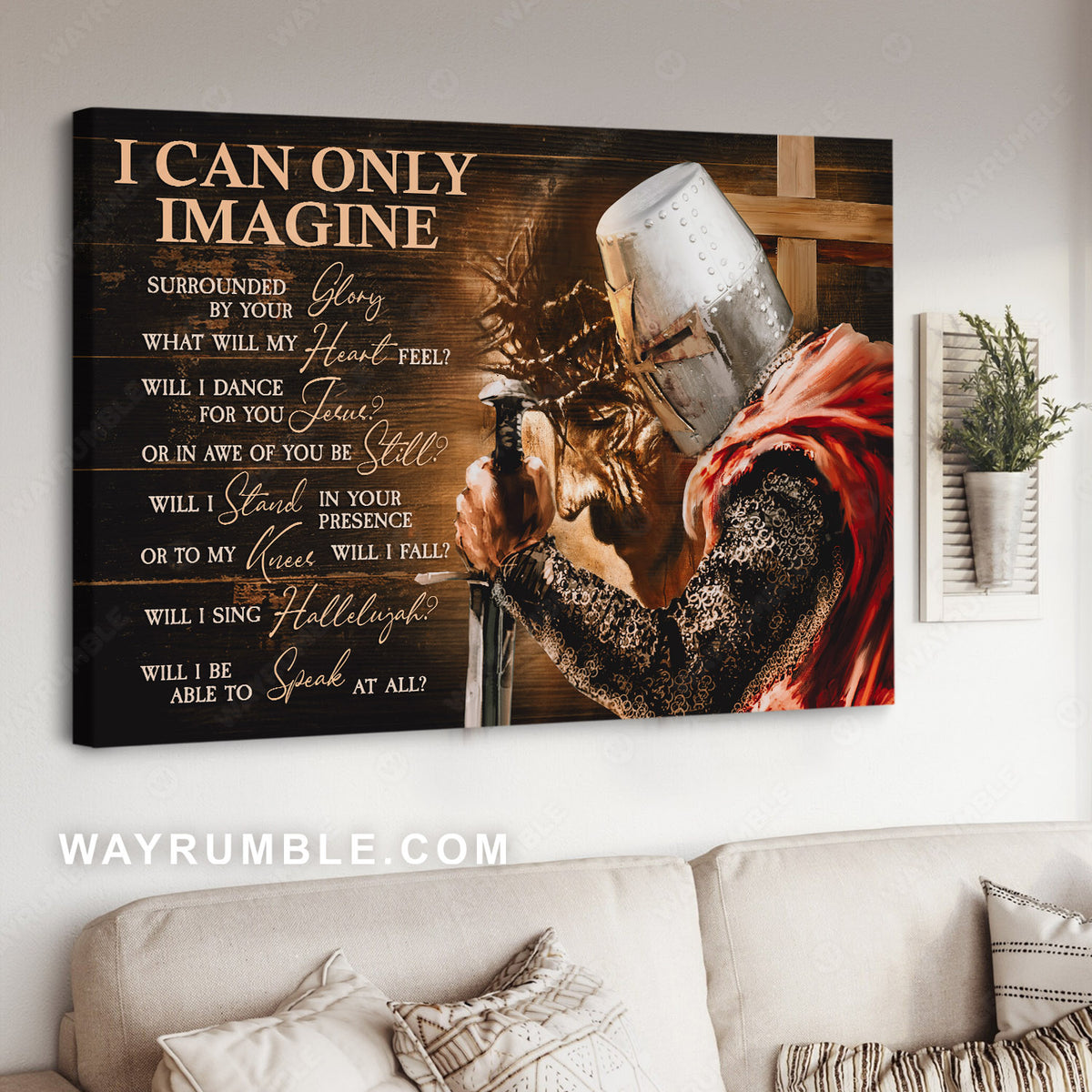 Knight painting, Warrior of God, The rugged cross, I can only imagine - Jesus Landscape Canvas Prints, Christian Wall Art
