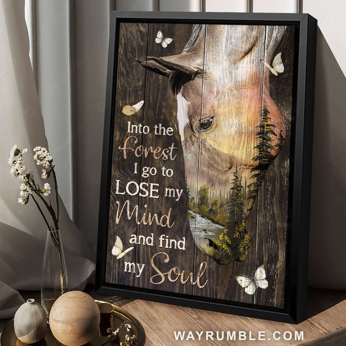 Horse drawing, Pine forest, Mountain view, Into the forest - Jesus Portrait Canvas Prints, Christian Wall Art