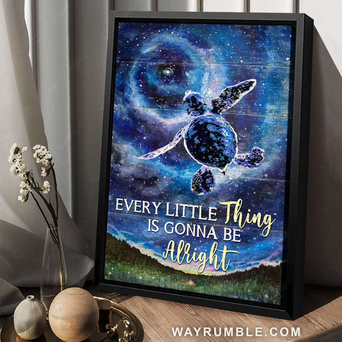 Baby sea turtle, Galaxy space, Every little thing is gonna be alright - Jesus Portrait Canvas Prints, Christian Wall Art